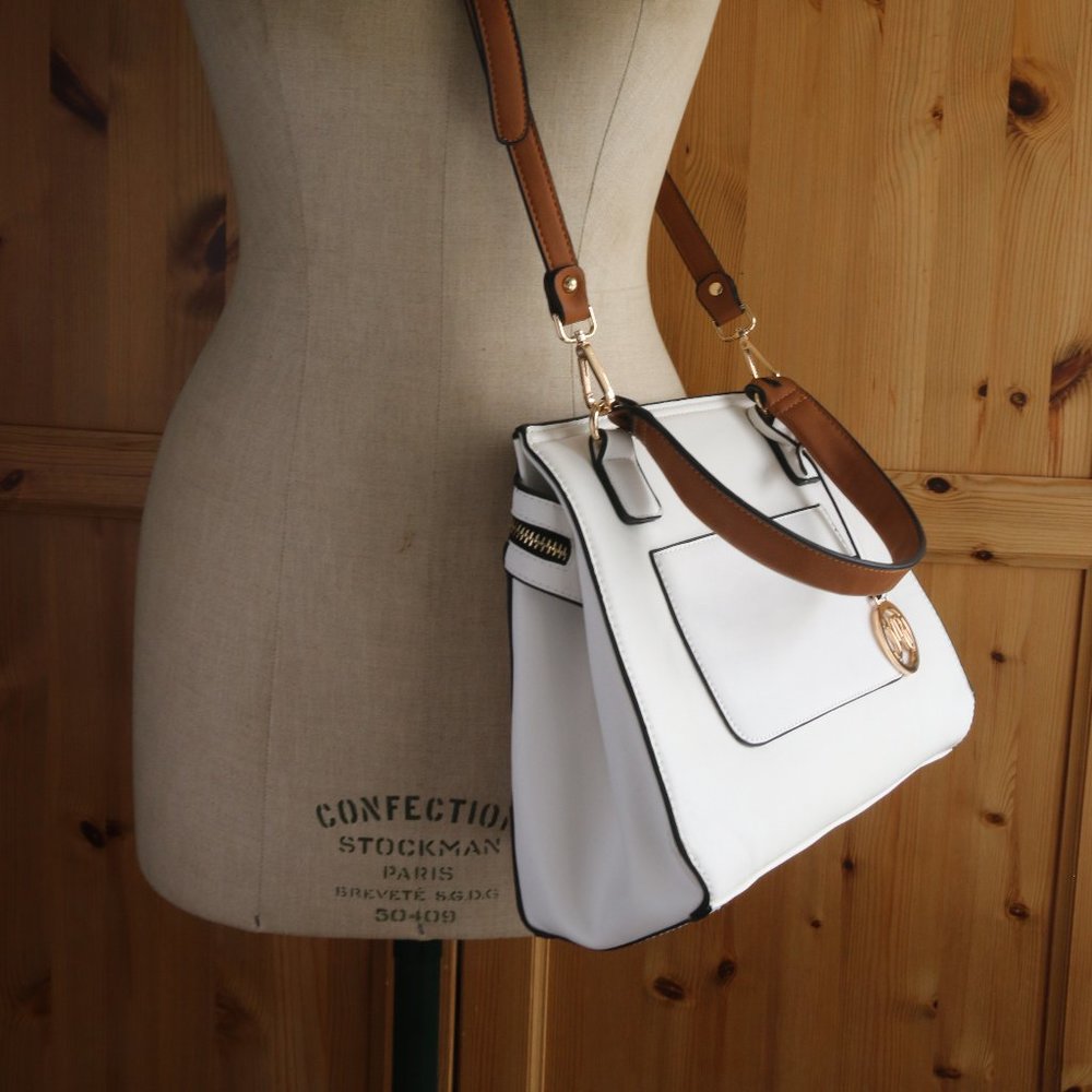 White Brown Shoulder/Top Handle Bag Miss Caprice
